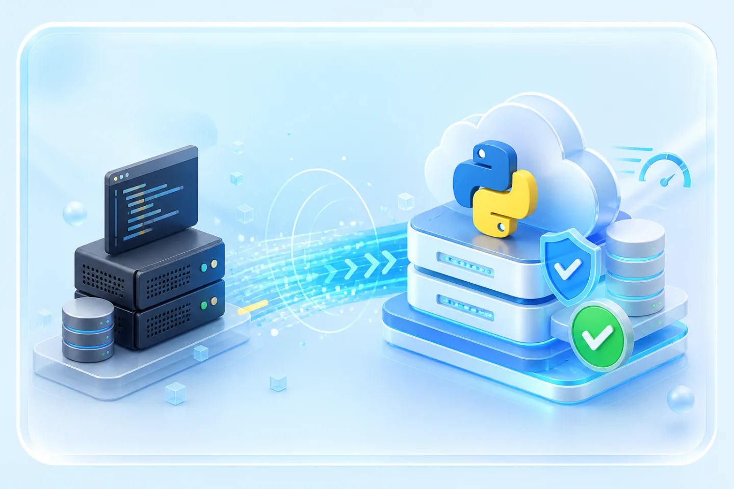 Python application moving from a legacy server to secure managed cloud hosting